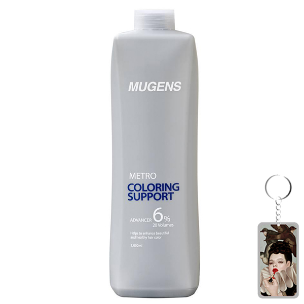 Oxy trợ nhuộm 6% Mugens Coloring Suport Advance Hàn Quốc 1000ml + Móc khóa