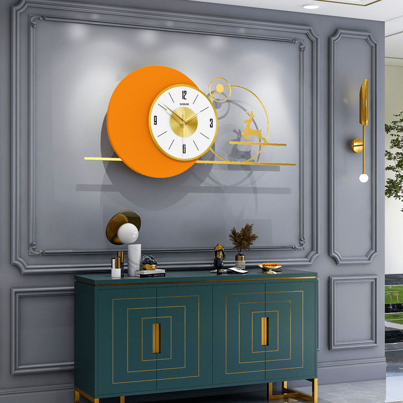 Đồng Hồ Trang Trí Kim Trôi Treo Tường Decor EA06 quartz phù hợp cho nội thất phòng khách cỡ lớn hiện đại