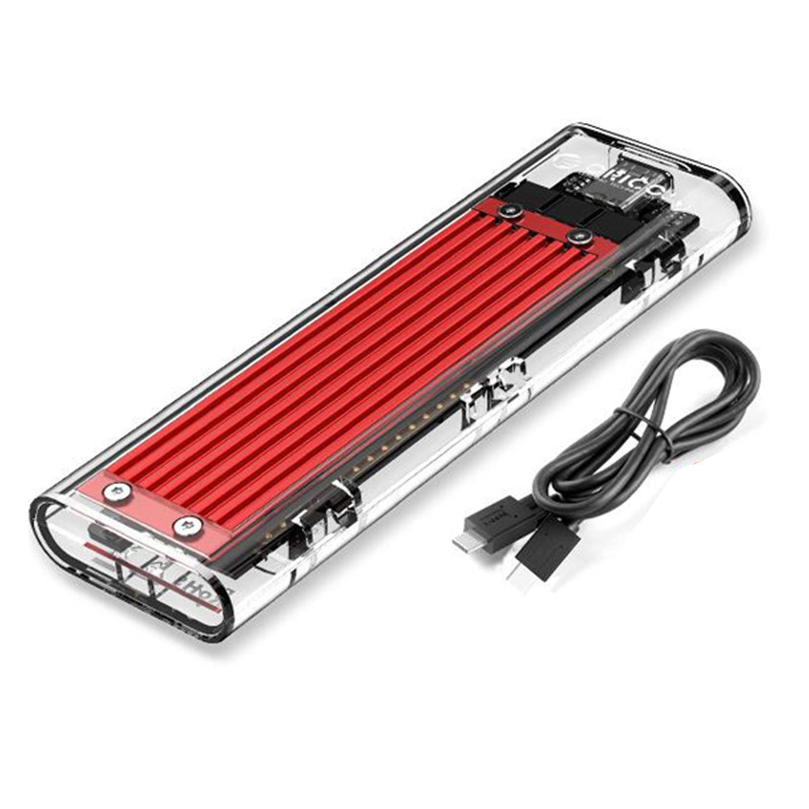 M.2 to USB Type-C SSD Enclosure Case Adapter 10Gbps UASP Red