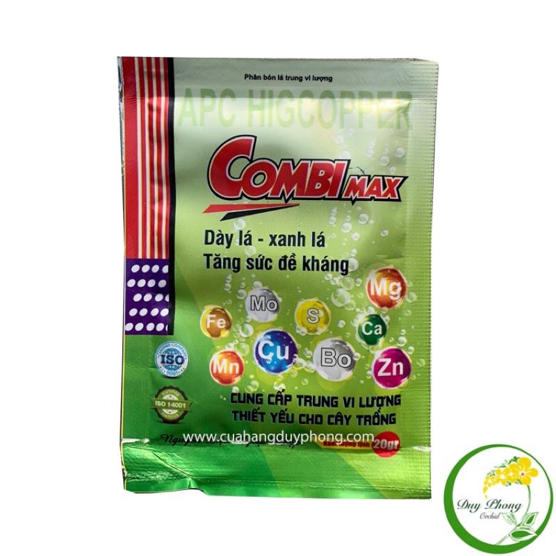 Phân bón lá trung vi lượng COMBI MAX - Dày lá , Cứng Lá, Xanh lá, Tăng Sức Đề Kháng Cho Cây - Bịch 20g