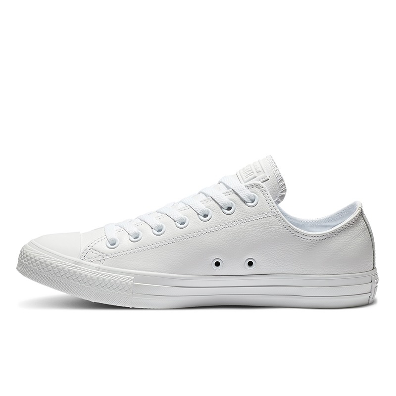 Giày Converse full trắng cổ thấp Chuck Taylor All Star Ox Leather 'White' 136823C