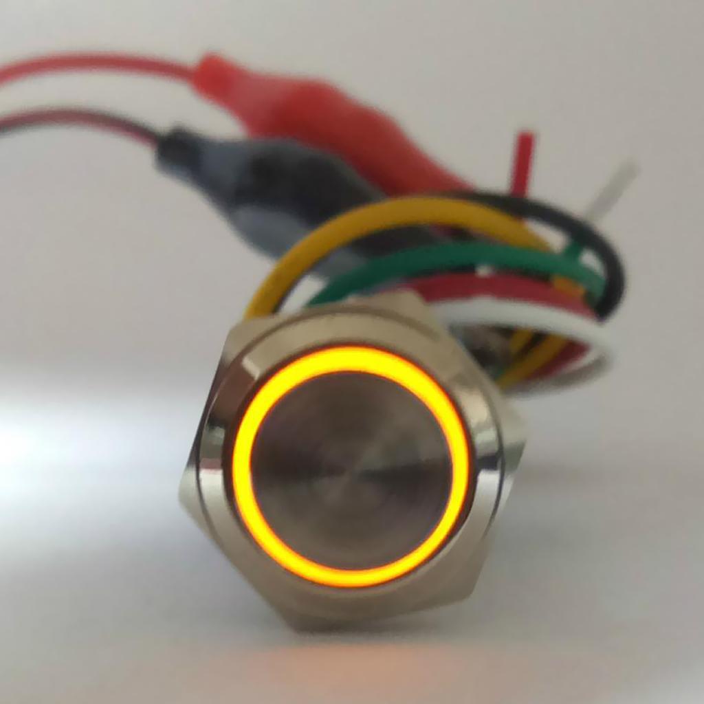 16mm 3-6V 5A Metal Car Push Button Switch With LED Self-Locking