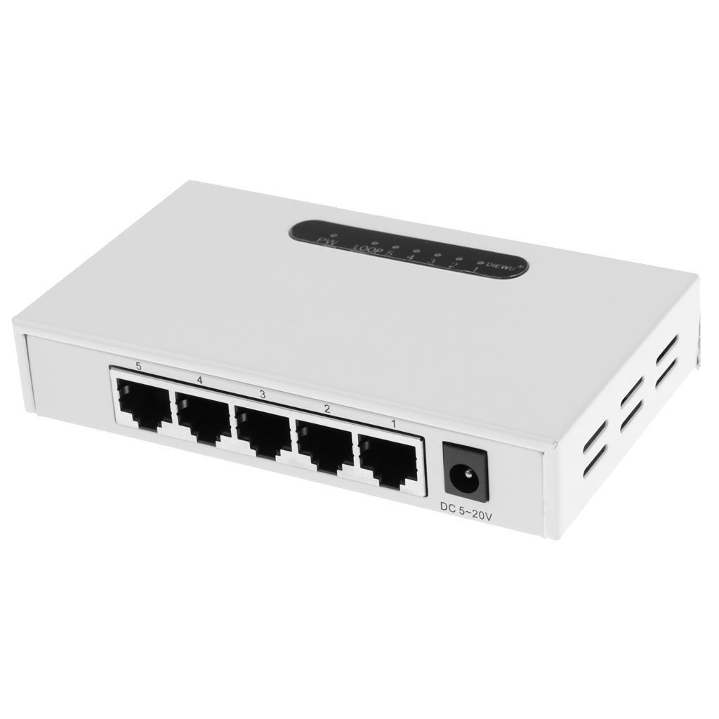 RJ45 5Port Gigabit Ethernet Network Switch Metal Desktop Smart Adapter Hub