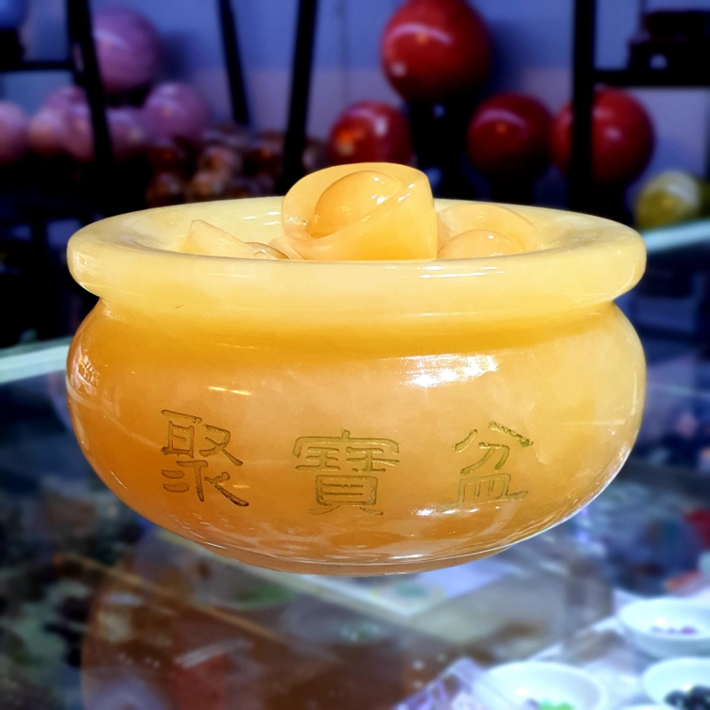 Bát Tụ Bảo Đá Ngọc Hoàng Long Thiên Nhiên Size Lớn - BTBCT0001