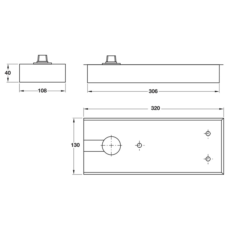 Bản lề sàn Hafele EN2 80kg - 932.79.020