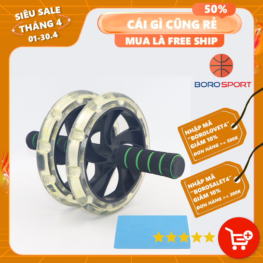 Con Lăn Tập Bụng Roller Wheel RLW - Kèm Thảm Lót