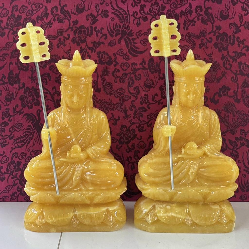 Tượng Địa Tạng Vương Bồ Tát Đá Ngọc Hoàng Long - Cao 25cm & 30cm