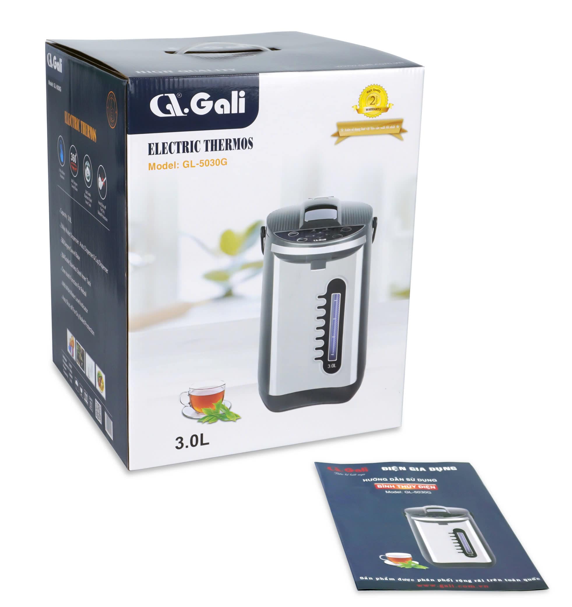 Bình Thuỷ Điện Gali GL-5030G Dung tích 3L nhỏ gọn, Thân bằng nhựa nguyên sinh cao cấp, lòng trong bằng Inox 304 dày chất lượng. Hàng chính hãng chất lượng cao bảo hành 24 tháng.
