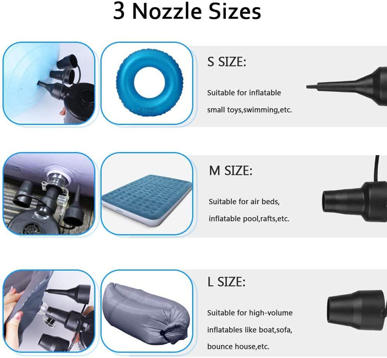 Máy bơm điện 2 chiều mini tích điện dành cho đệm hơi và các vật dụng bằng hơi gọn nhẹ, đa năng dễ dàng mang theo