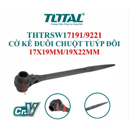 Cờ lê đuôi chuột tuýp đôi 19x22mm total THTRSW19221