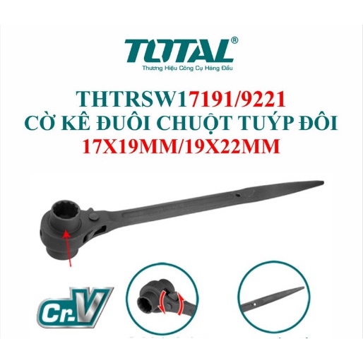 Cờ lê đuôi  chuột tuýp đôi  19x22mm total THTRSW19221