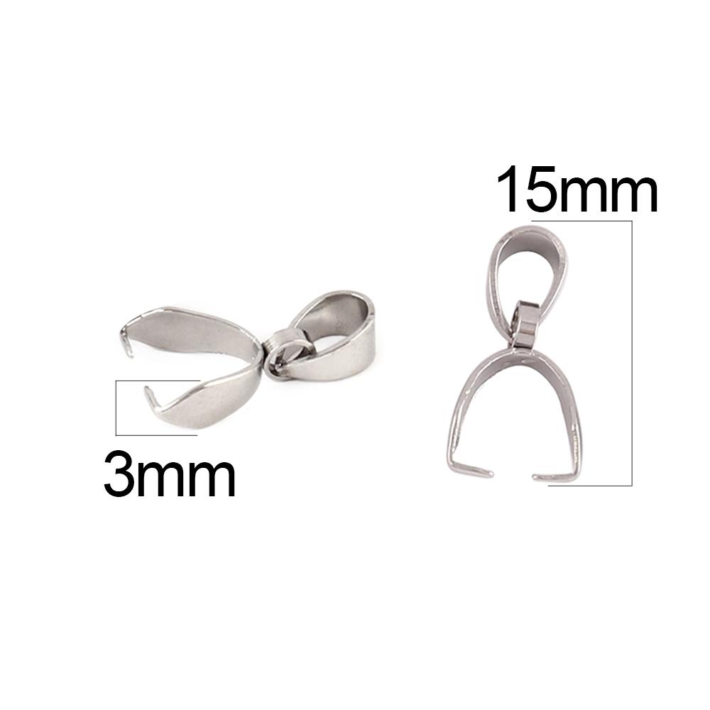 20pcs thép không gỉ pinch clip bail clasps kết nối mặt dây chuyền kết nối mặt dây chuyền móc để làm phụ kiện trang sức DIY