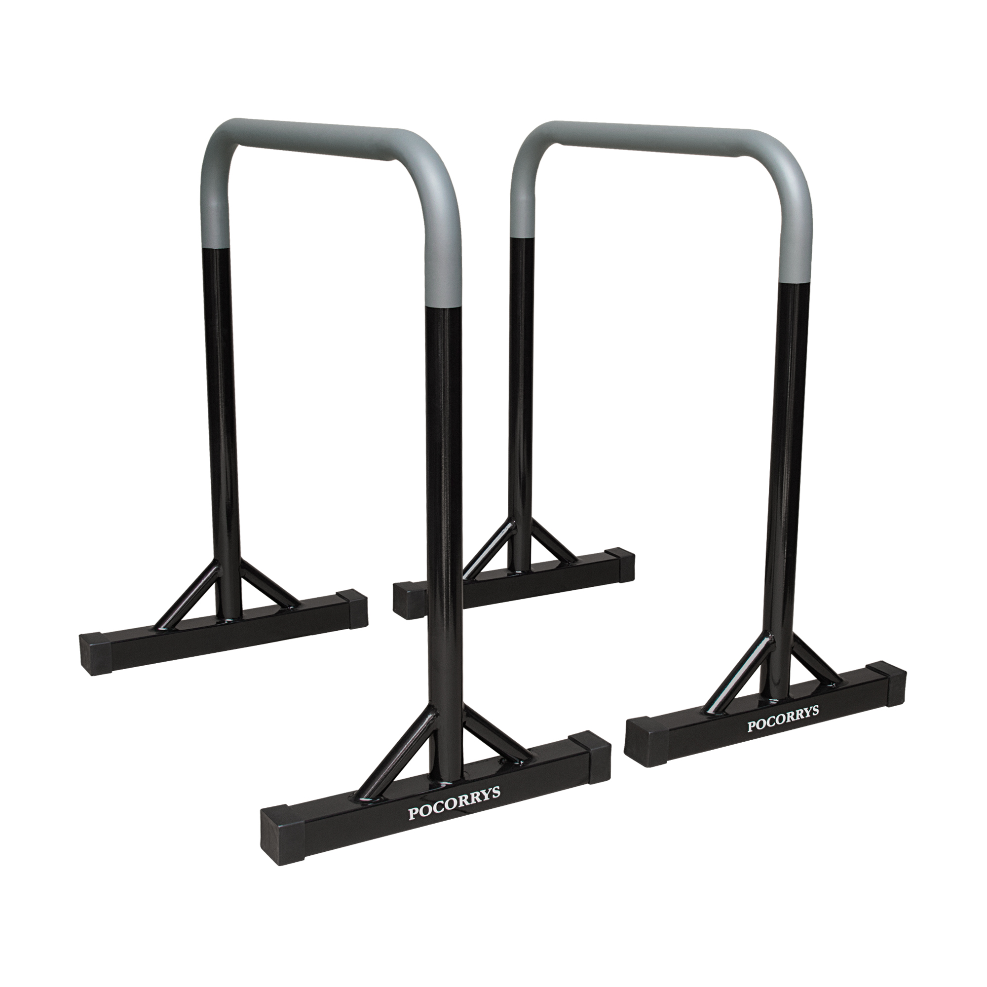 Xà kép Parallettes Dip cao 90cm, Pocorrys PAD-04, Màu ghi chân đen
