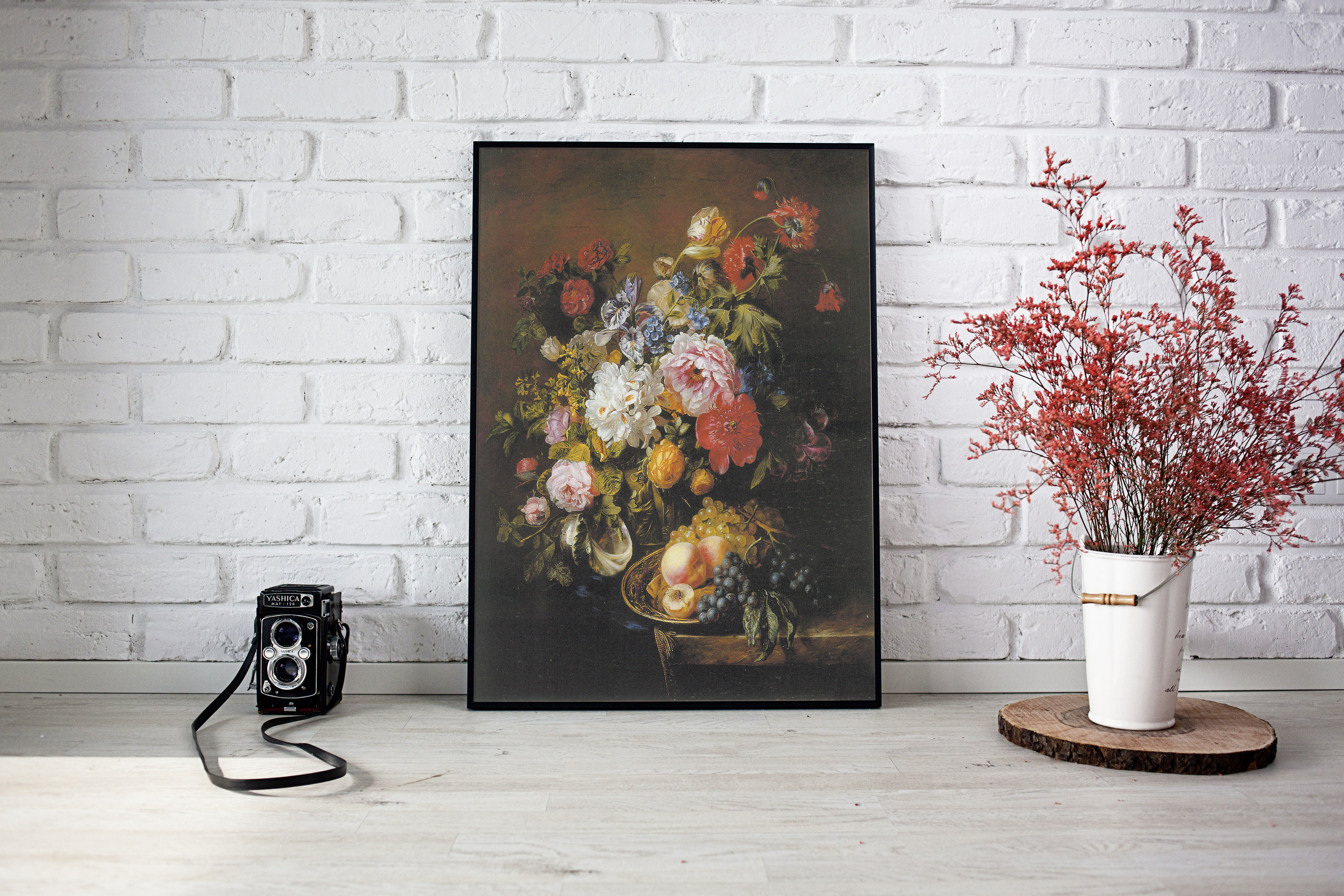 Tranh sơn dầu bình hoa cổ điển - BH001