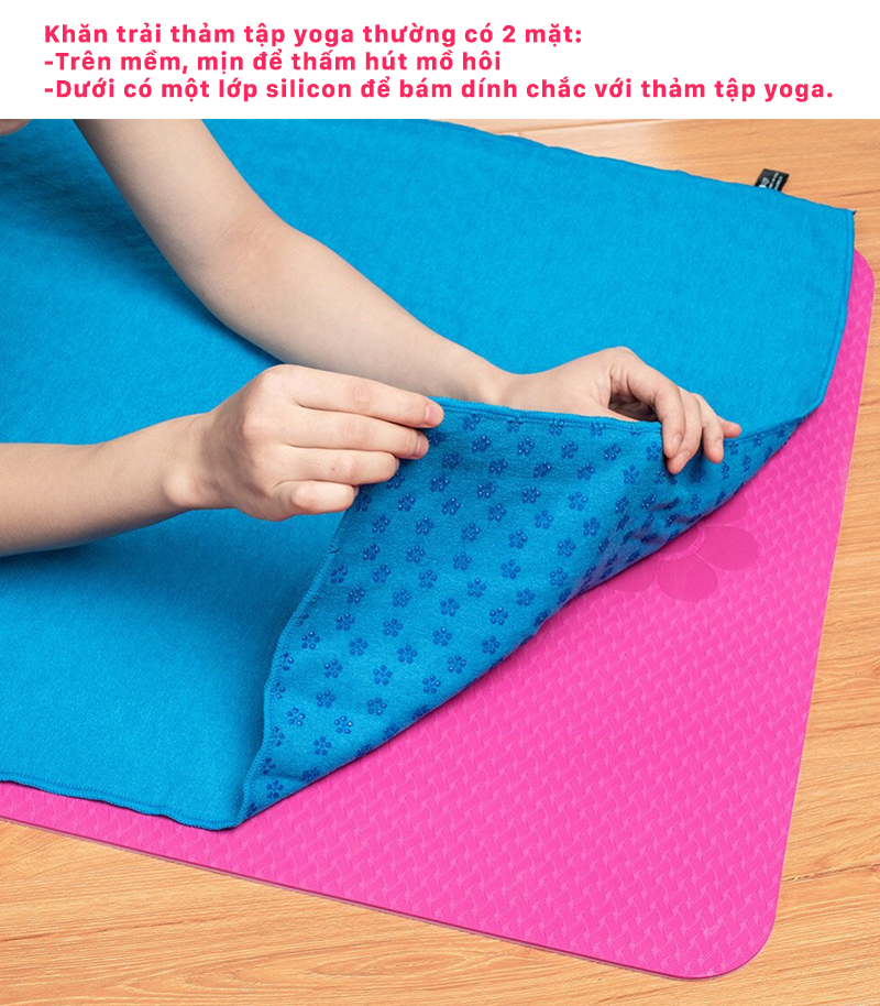 Combo 2 Sản Phẩm Yoga - YOGA QG: 1 Thảm Tập Yoga 2 Lớp TPE 6mm + 1 Khăn Trải Thảm Yoga Thấm Hút Mồ Hôi
