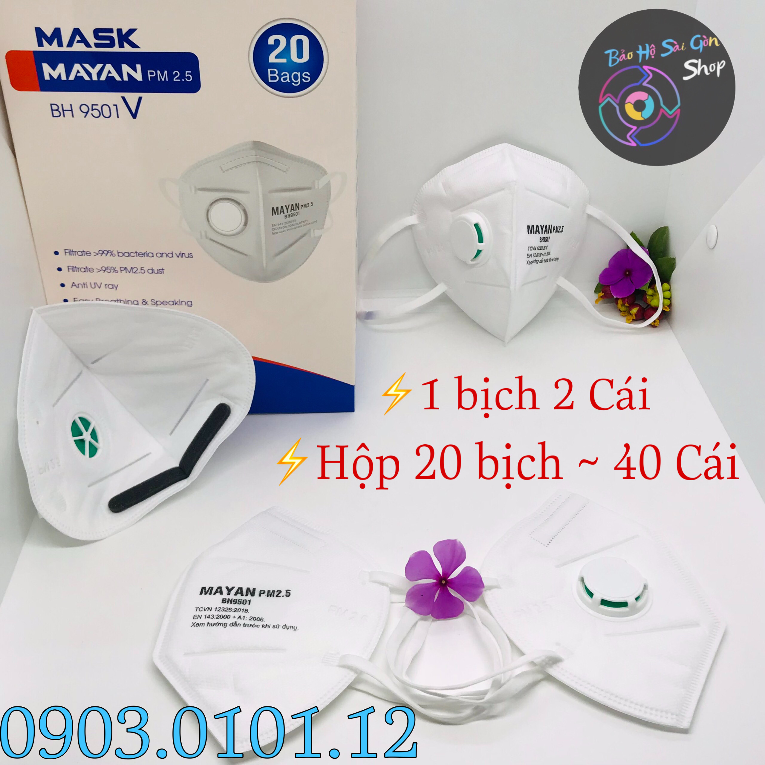 Khẩu Trang N95 Có Van Thở - Đệm Mũi Cao Cấp [Mayan PM 2.5 - Chính Hãng - 4 Lớp Kháng Khuẩn - Than Hoạt Tính