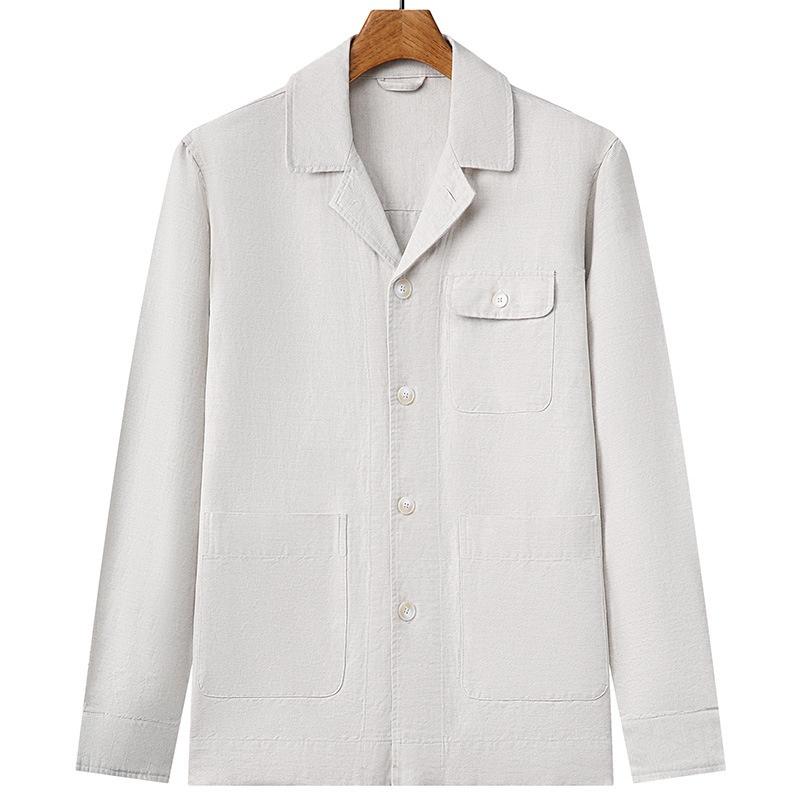 Áo khoác, áo khoác nam mỏng Bộ đồ vải kaki mềm đơn giản Hợp thời trang Áo khoác hàng đầu T9