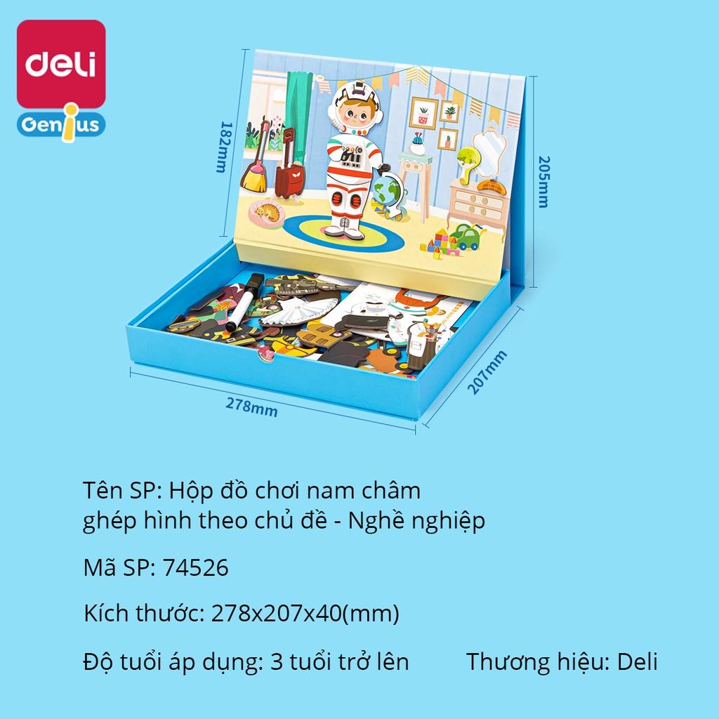 Hộp Đồ Chơi Ghép Hình Nam Châm Các Mảnh Từ Tính Kèm Bảng Viết Cho Bé Deli - Đồ Chơi Giáo Dục Chủ Đề Chữ Cái, Thời Trang, Giao Thông Phát Triển Tư Duy Nhận Biết Trẻ Em - 74526 74527 74550 74551