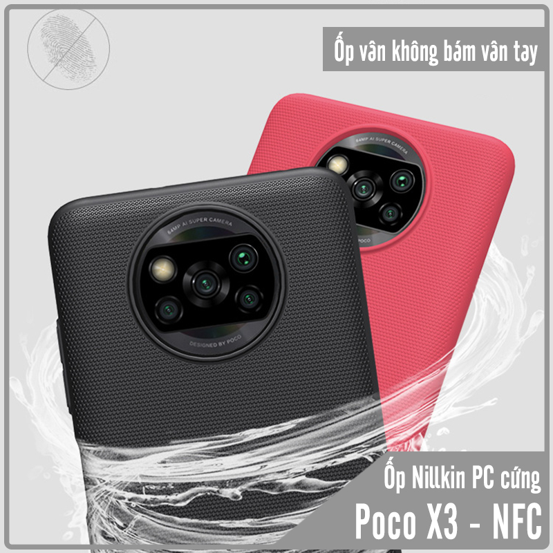 Ốp lưng cho Xiaomi Poco X3 NFC Frosted Shield nhựa PC cứng Nillkin , Vân nhám , chống vân tay - Hàng nhập khẩu
