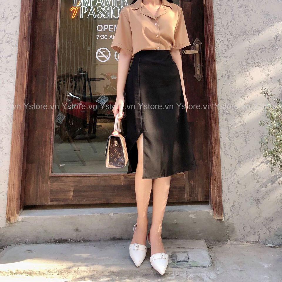 Váy Chữ A Xẻ Qua Gối