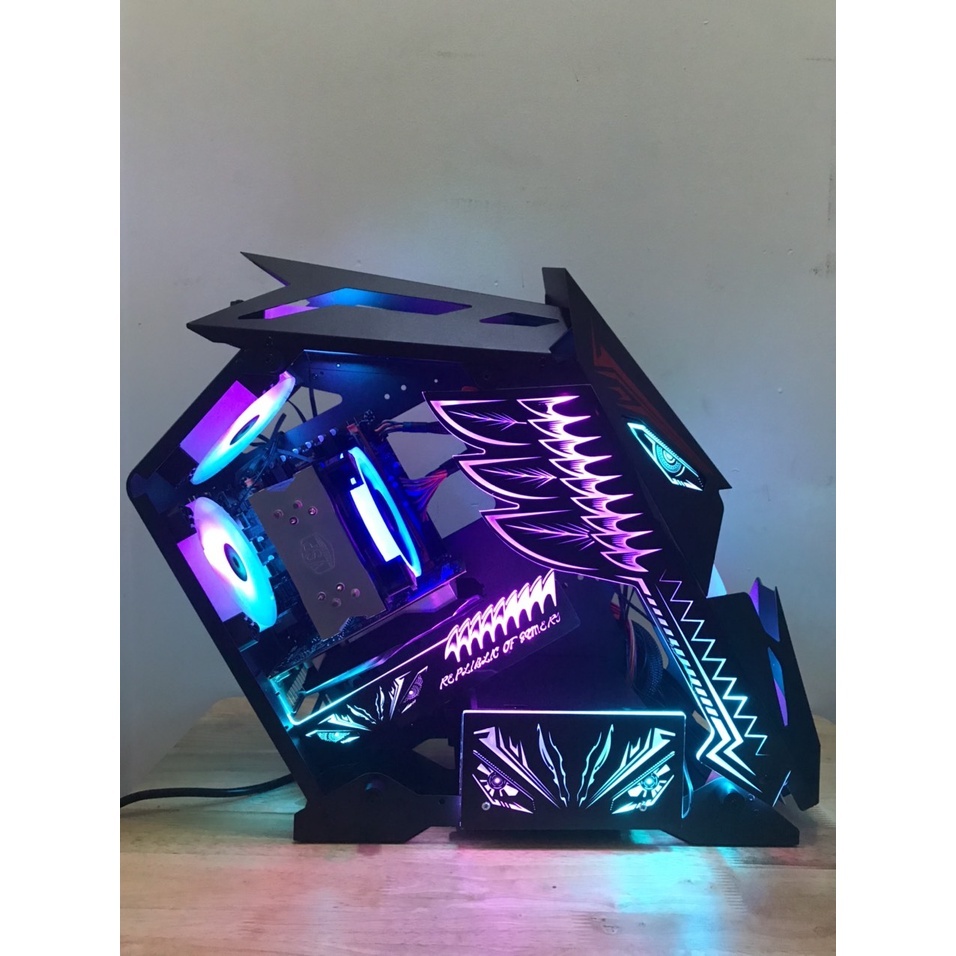 Thùng máy Case VSP ESPORT ROG ES3 Gaming (Tặng 5 Fan LED) (Đen) - Hàng chính hãng