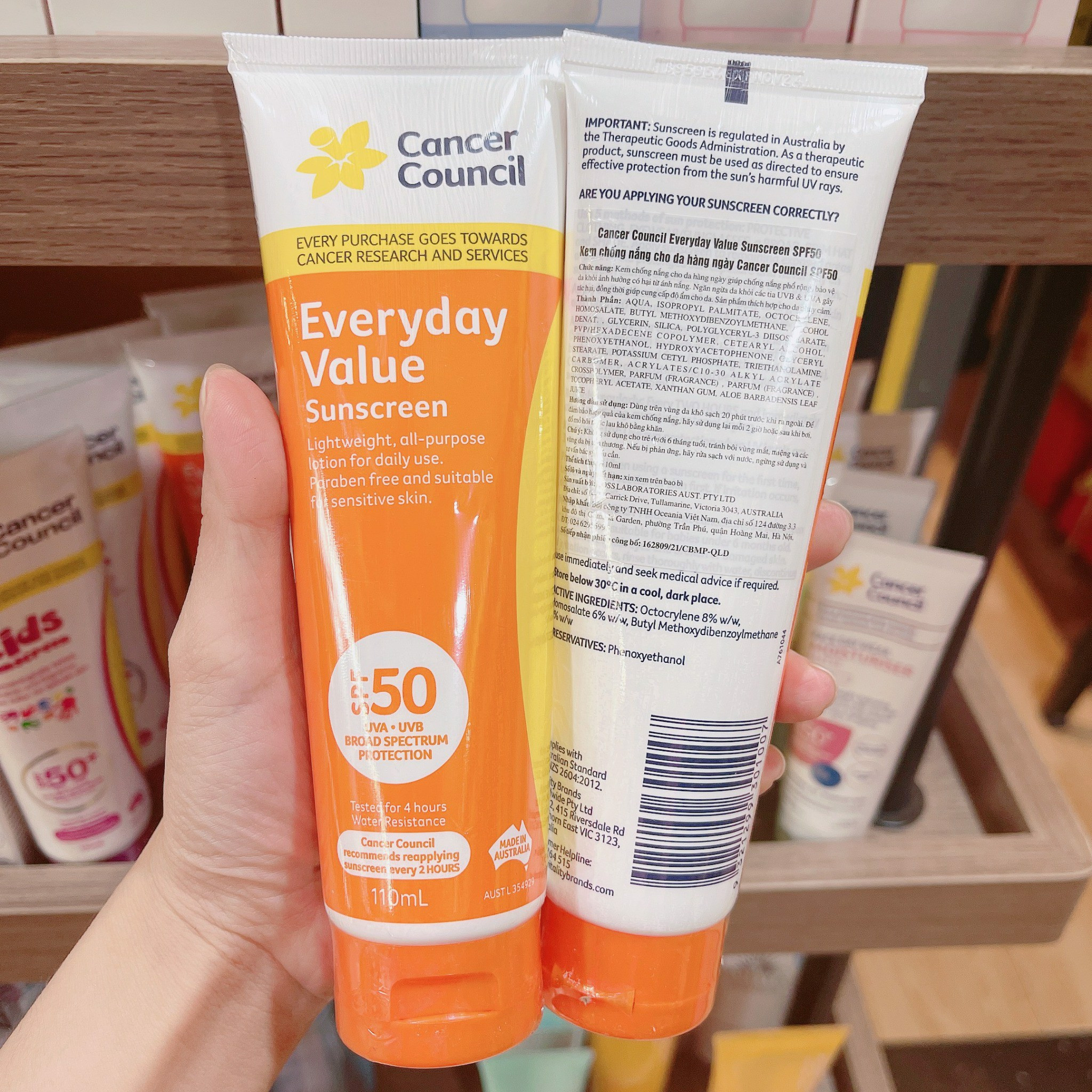 Kem Chống Nắng Dùng Hằng Ngày Cancer Council Everyday Value Sunscreen SPF50 UVA-UVB 110ml