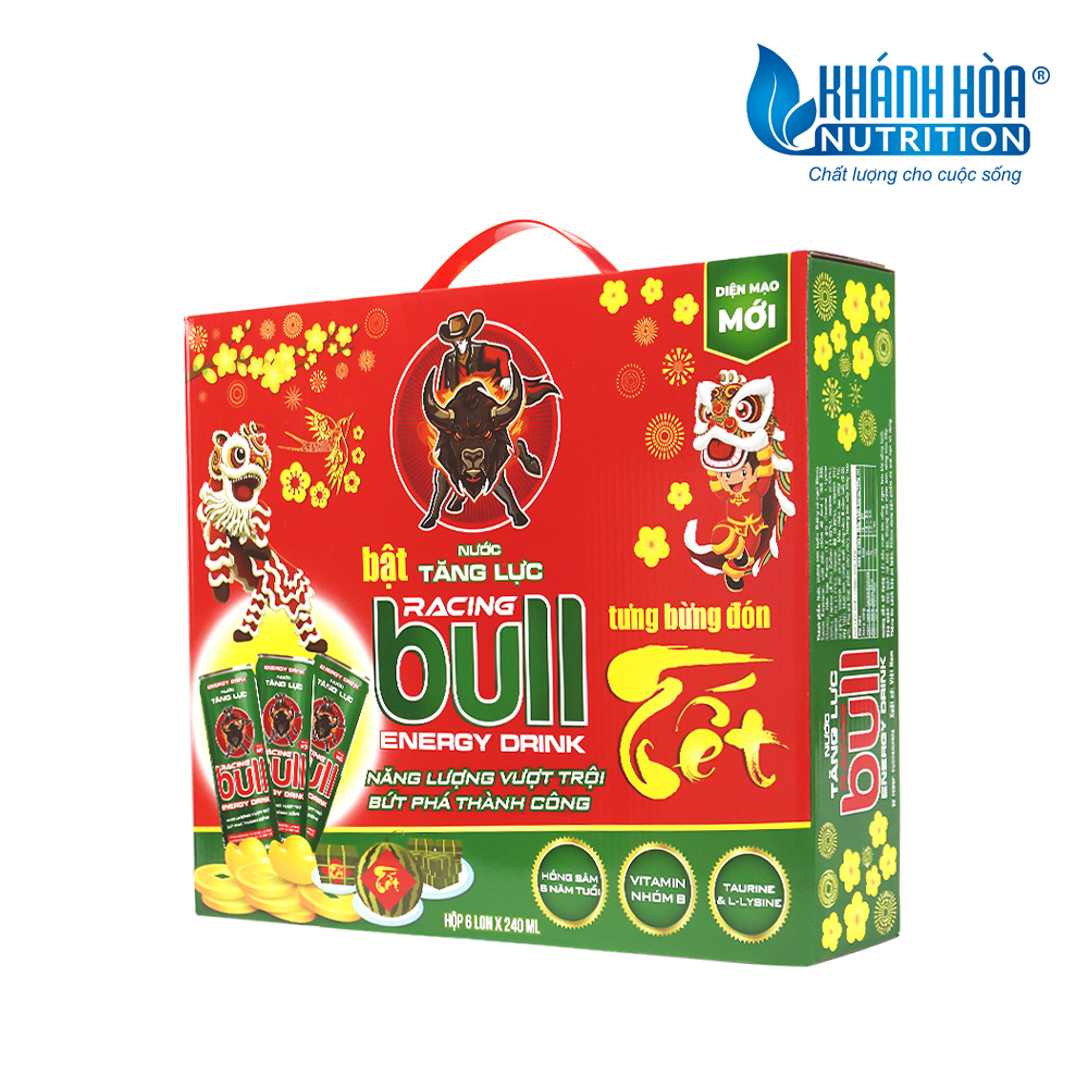 Hộp Quà TẾT Nước Tăng Lực Racing Bull - Hộp 6 lon x 240ml