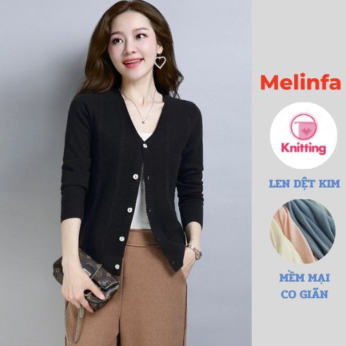 Áo len cardigan nữ, áo khoác len mở cúc nữ kiểu dáng basic chất len mềm mịn co giãn thoải mái mã A0207