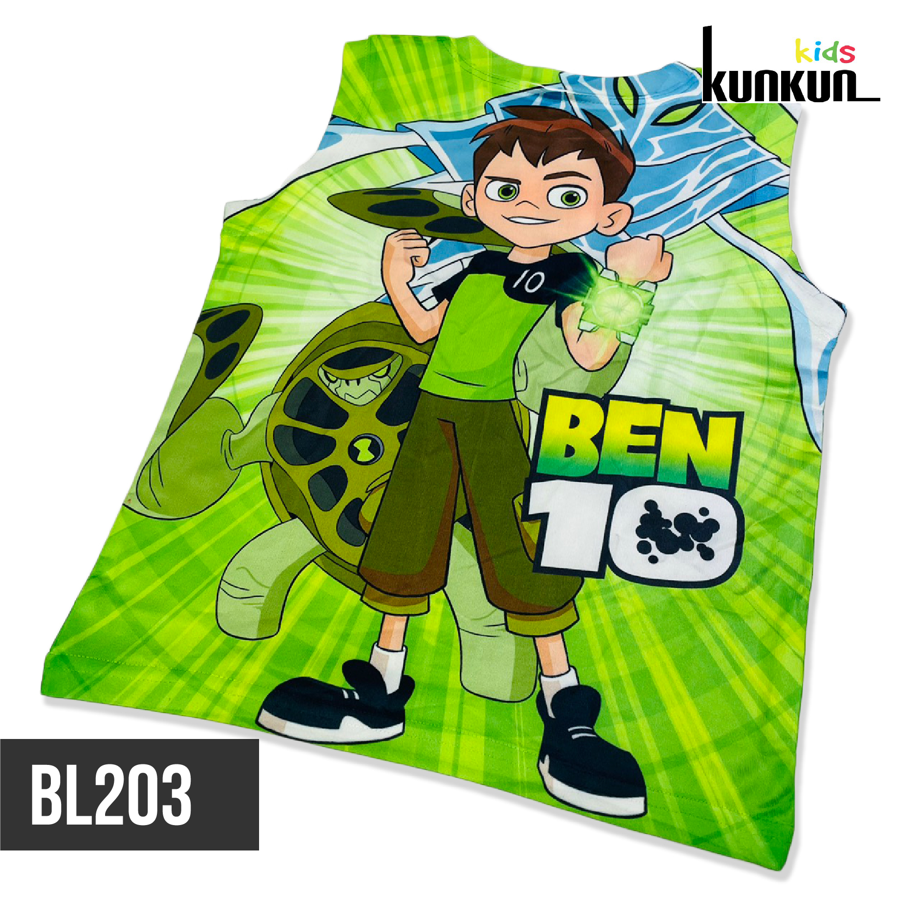 Đồ Bộ Thun Ba Lỗ In 3D cho bé trai hình ben 10