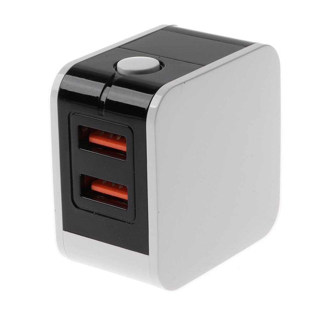 LED Dual USB Wall Charger 5V2A - Wall Charger Station Power Adapter with Foldable Travel Home Plug for iPhone x/8/7/Plus, Samsung Galaxy S8/7/6, Note 5