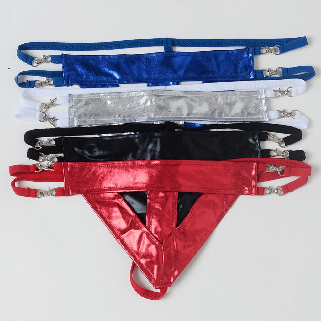 Men's Leather Jockstrap Underwear T-Back G-String Briefs Thong Lingerie