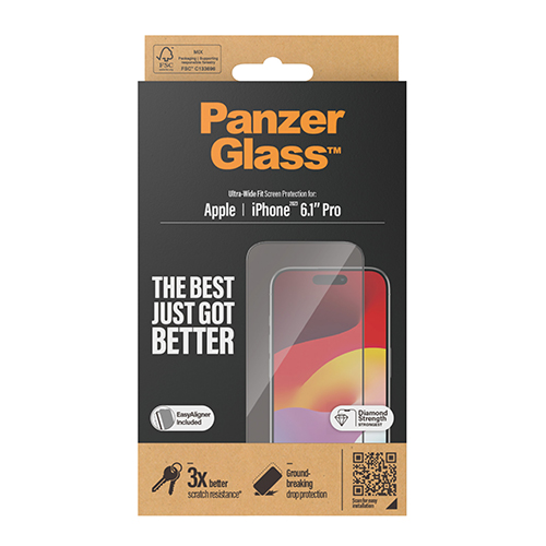 Kính Cường Lực PanzerGlass Clear dành Cho Iphone 15 Pro/ 15 Pro Max (Full) - hàng chính hãng