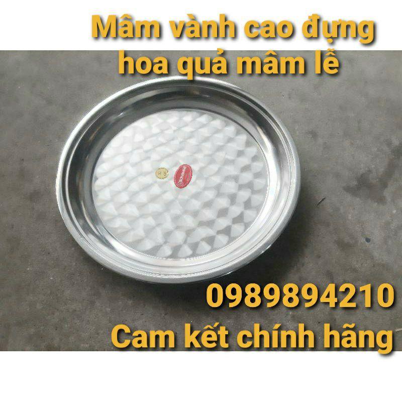 Mâm Inox Tròn Vành Cao,mâm ăn cơm inox 304,Mâm Lễ ,mâm inox đủ size 30/32/36/40/44/48/52/56