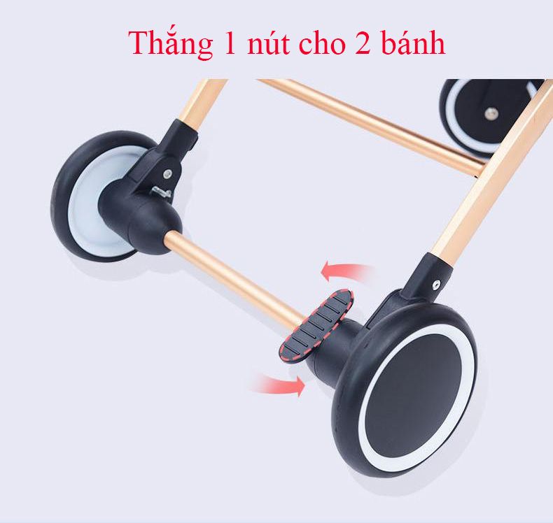 Xe đẩy du lịch siêu nhẹ hợp kim nhôm chịu lực, xe đẩy em bé, xe đẩy gấp gọn (xám)