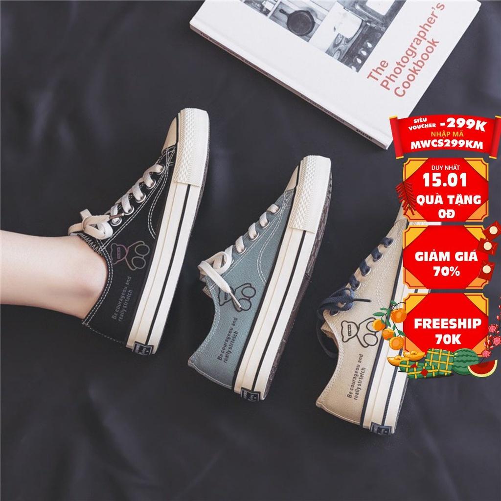 Giày thể thao nữ MWC giày sneaker nữ vải in hình cute đế bằng năng động NUTT - 0545