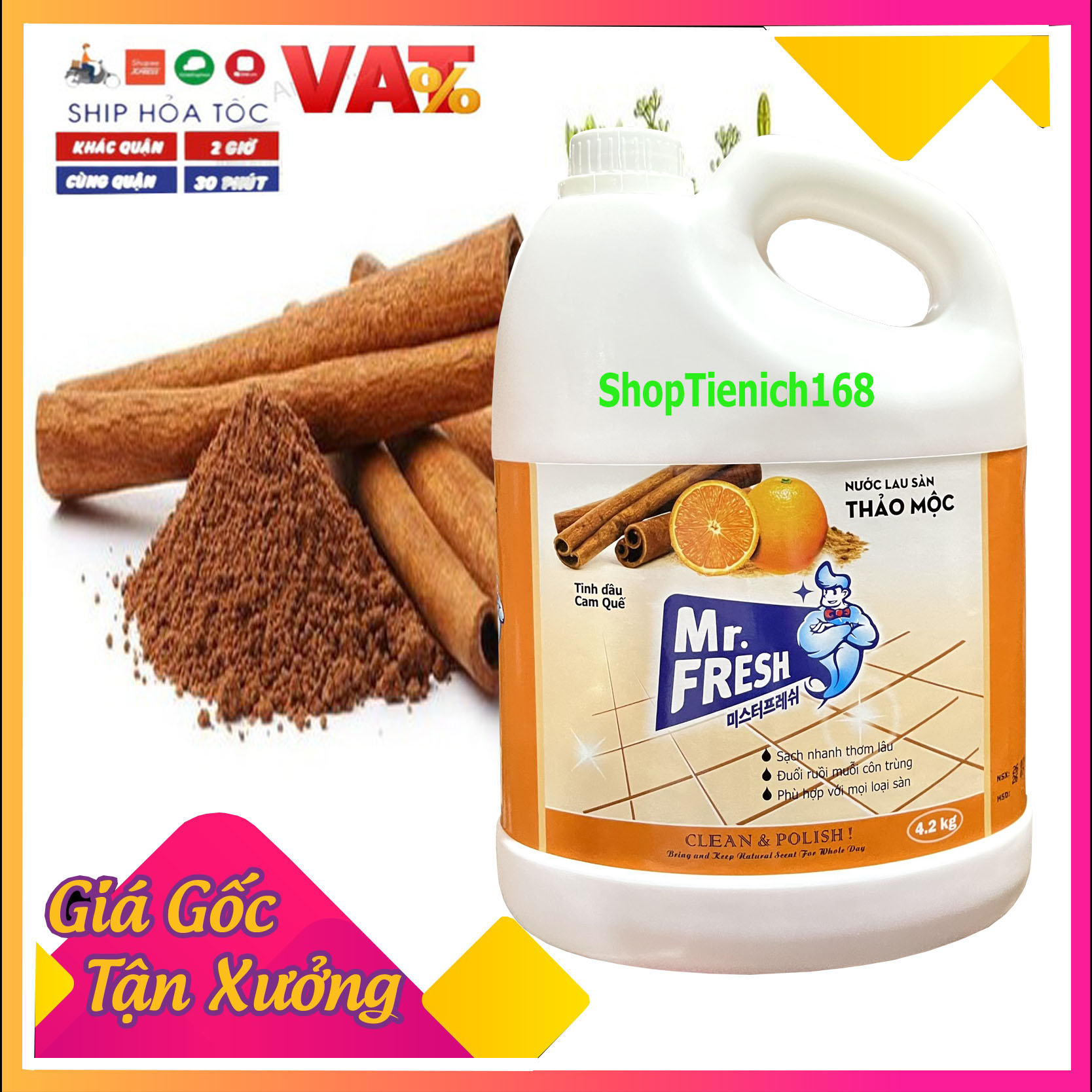[Audit Supplement 2025-11-02 84175] [NHÀ THƠM-SÀN SẠCH] Nước Thơm lau sàn Diệt khuẩn Mr.fresh 4,2L Hương cam quế