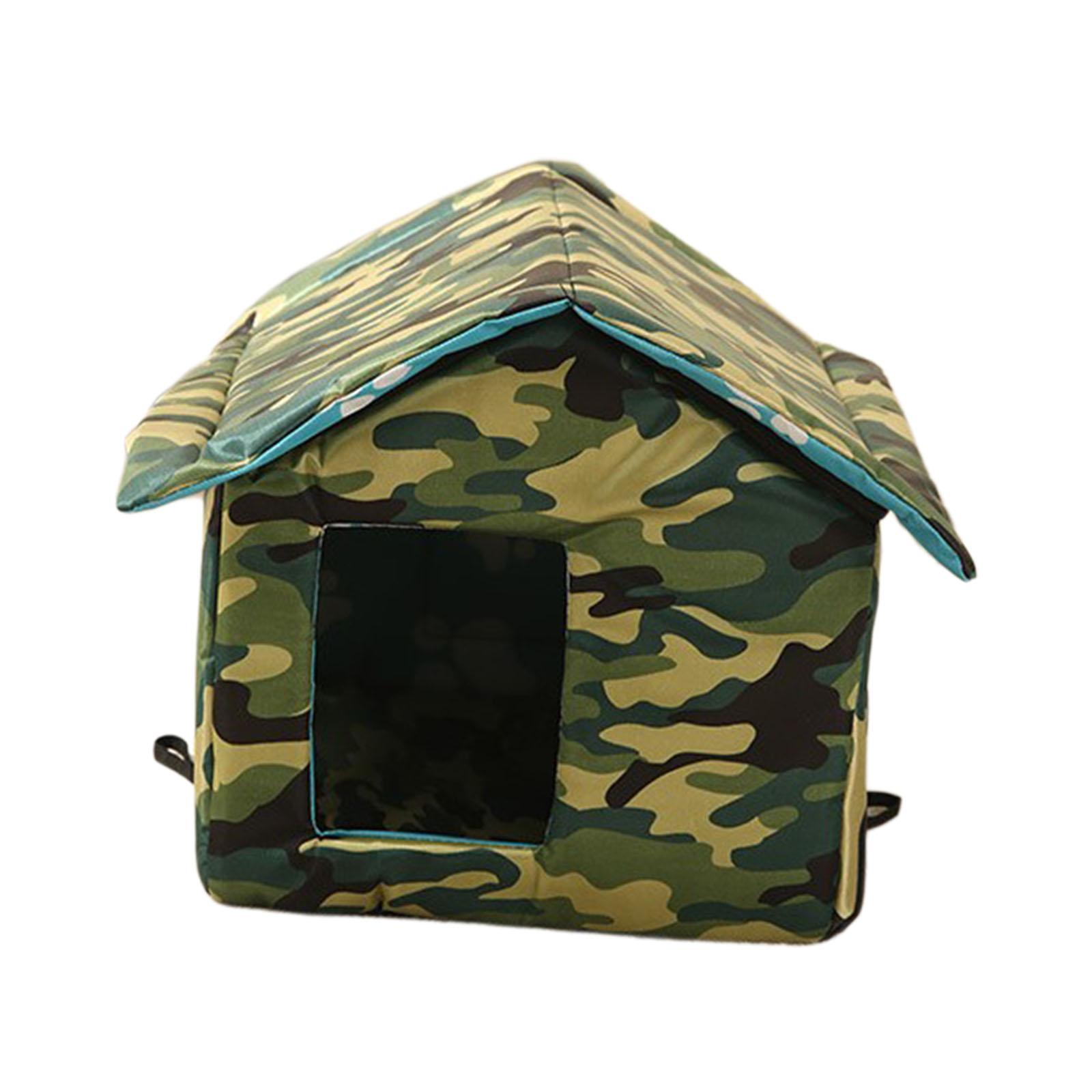 Cave Pet Bed Tent Insulated Weatherproof Outdoor Cat House for Lawn Kitten Kitty