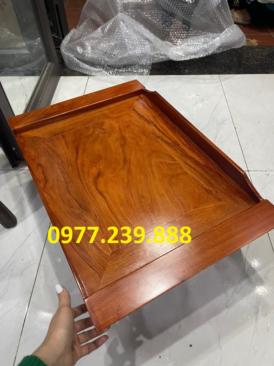 bàn thờ treo tường gỗ hương đá 127cm