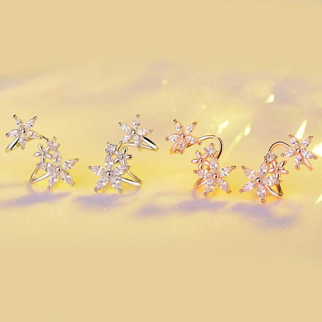 Bông tai hoa đôi nạm đá zircon BHBT278