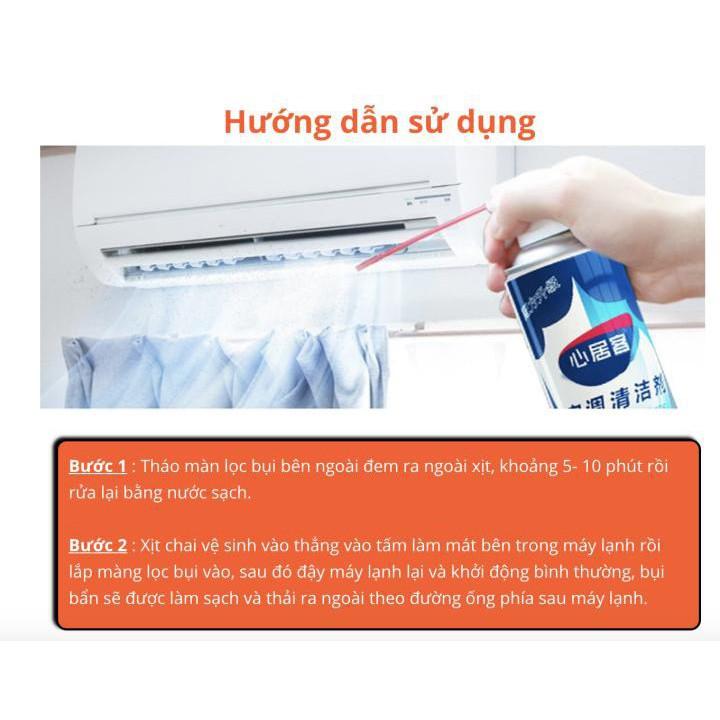 DUNG DỊCH VỆ SINH MÁY LẠNH NHÀ CỬA TRÊN Ô TÔ TIỆN LỢI DUNG TÍCH 500ml