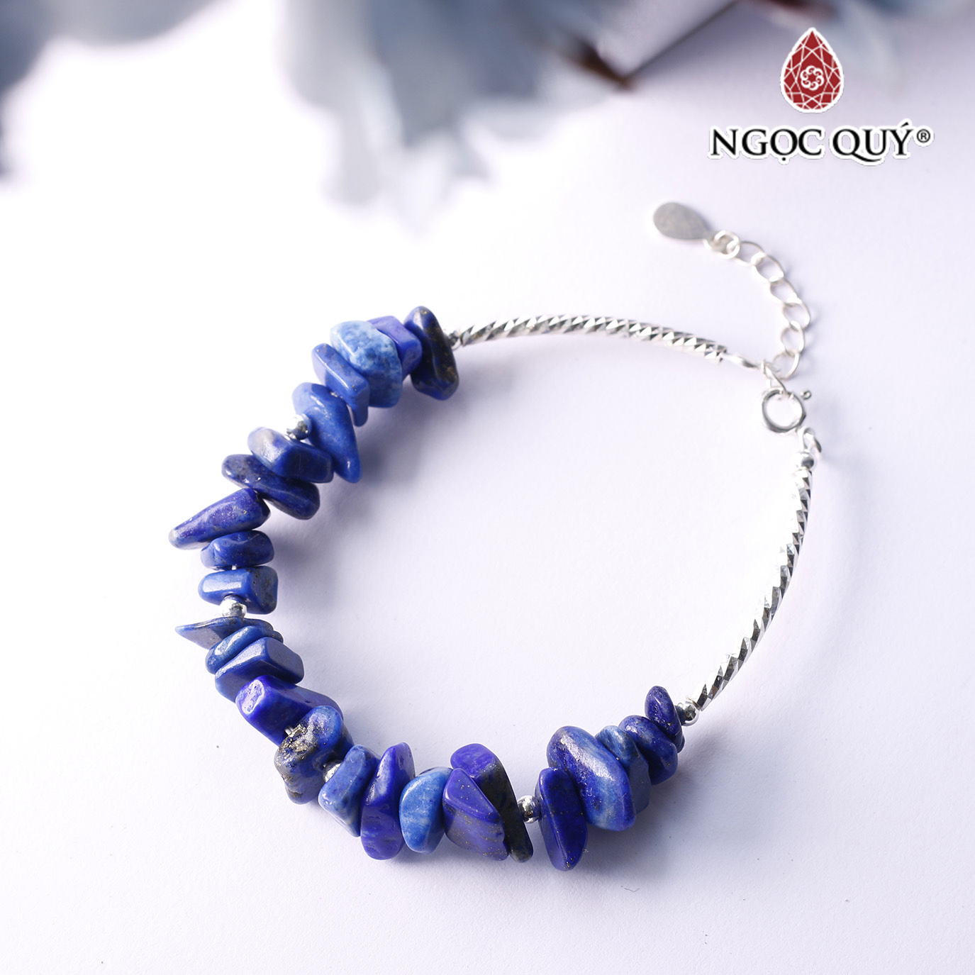 Lắc bạc đá thiên nhiên - Ngọc Quý