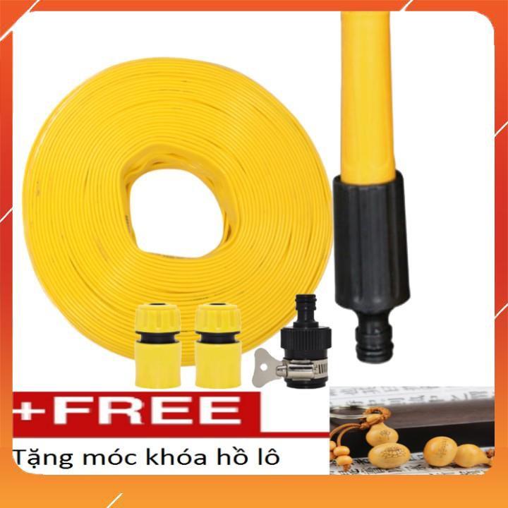 Bộ dây vòi xịt nước rửa xe,tưới cây ,tăng áp 3 lần,loại 3m,5m 206622-5 cút sập,nối nhựa đen+ móc khoá