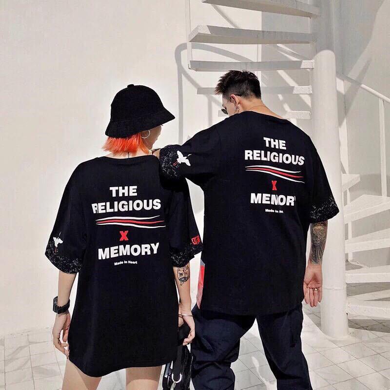 (38-55kg) Áo tay lỡ unisex nam/nữ in MEMORY hình chim hạc bay trong hoàng hôn. Áo tay lỡ form rộng. Áo thun unisex chất thun cotton 4 chiều.