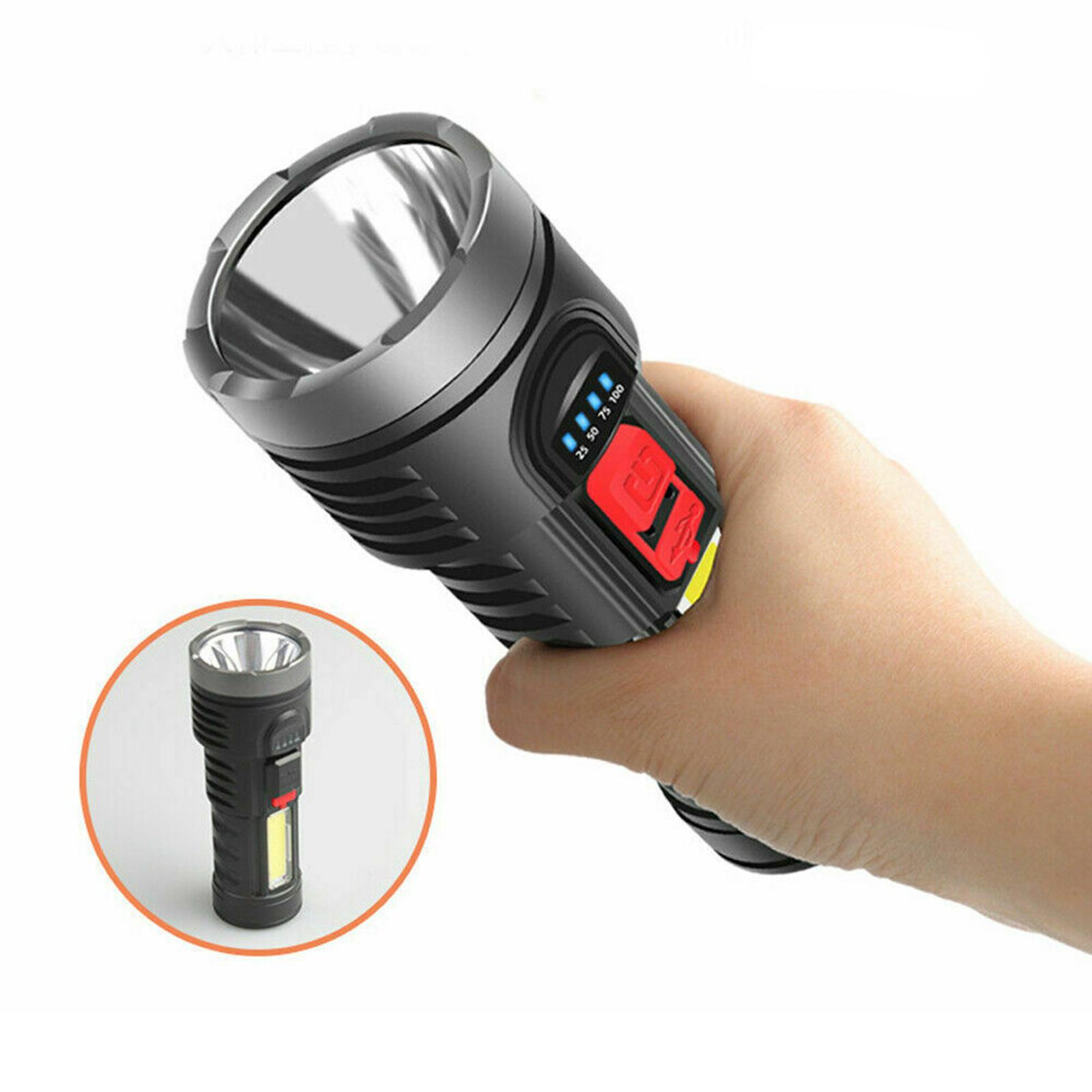 LED Torch USB Rechargeable, Flashlight Super Bright Powerful High 6000 Lumens, Waterproof Zoom Torch Light for Camping Hiking Outdoor