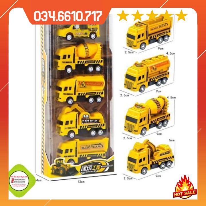 Set 6 ô tô mô hình công trình xây dựng cho bé, đồ chơi cho bé thoả sức sáng tạo