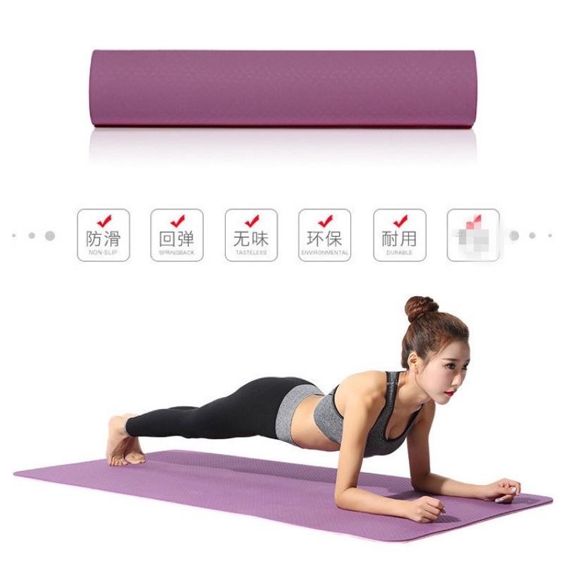 Thảm Tập Yoga TPE 2 Lớp 6mm định tuyến Cao Cấp Chống Trượt - Hàng Loại 1 Chất Lượng Tuyệt Vời