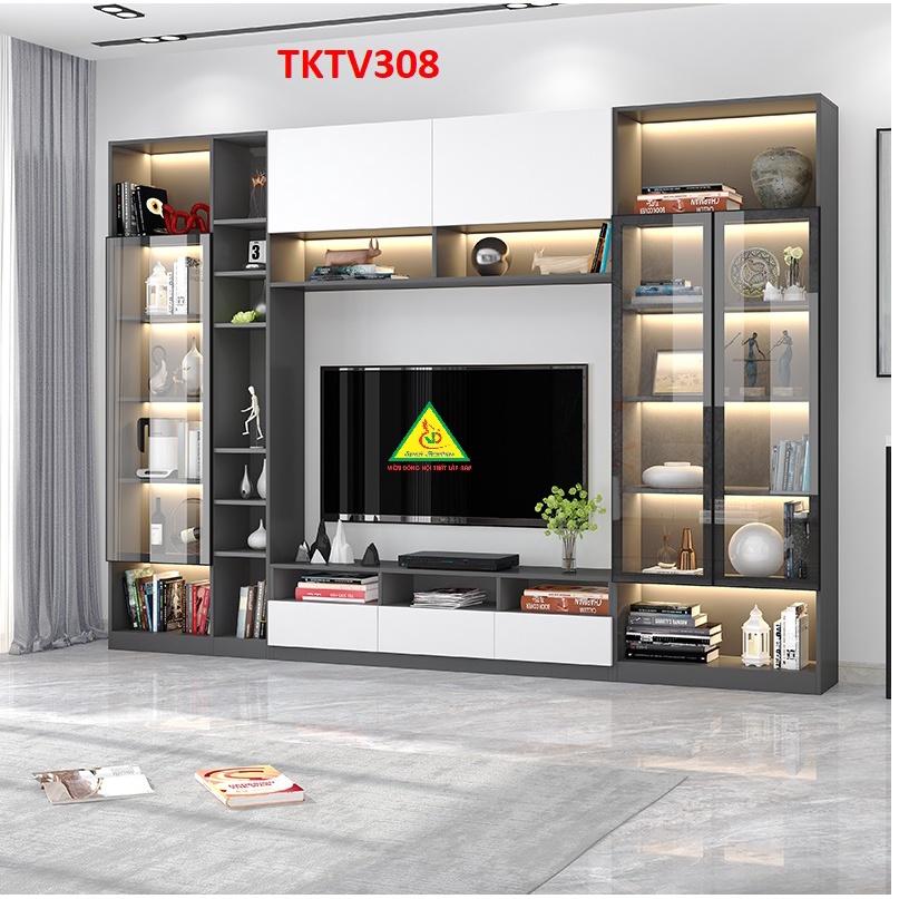 Tủ kệ tivi trang trí phong cách hiện đại TKTV308 - Nội thất lắp ráp Viendong adv