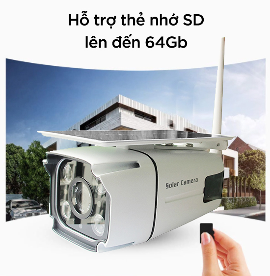 Camera Giám Sát Năng Lượng Mặt Trời 1080P FHD 2.0MP Wifi - Hàng Nhập Khẩu