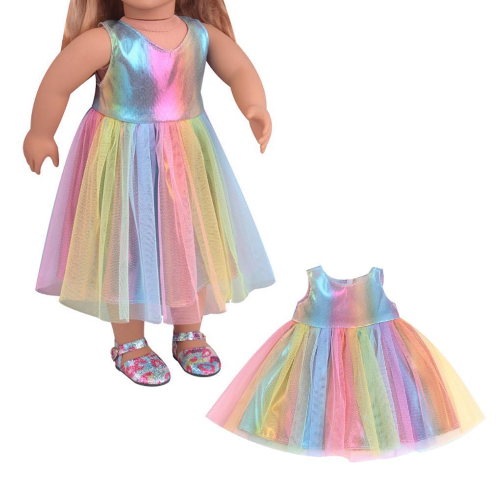 2x American Doll Sleeveless Dress Outfits 18'' Princess Girl Doll Fashion