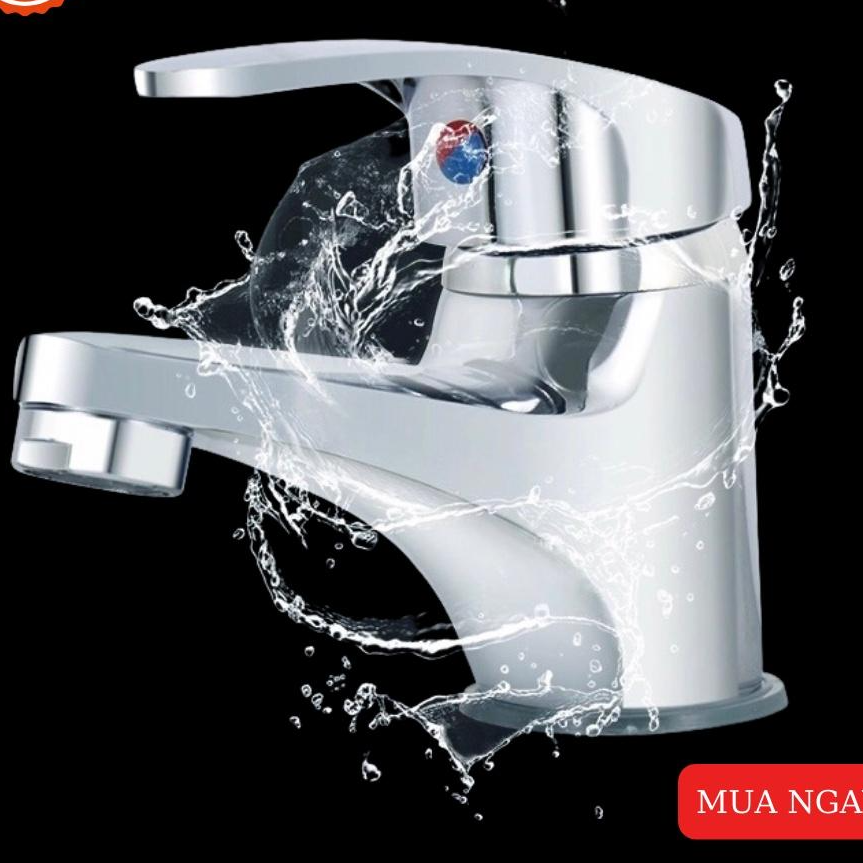 Vòi lavabo lạnh thân lùn chất đồng thau sáng bóng cao cấp phong cách hiện đại tiêu chuẩn châu âu
